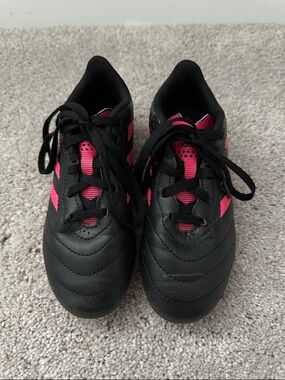 adidas Kids Black and Hot Pink Lace-Up Sneakers